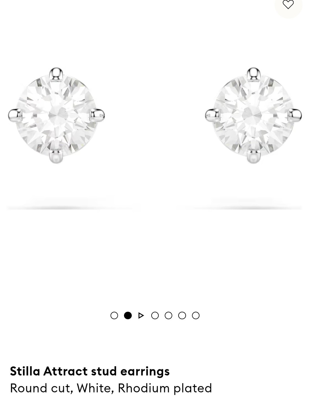 Swarovski Stila White Rhodium-Plated Round Stud Earrings